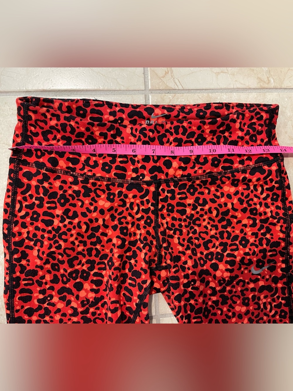 Nike Dri-Fit black & orange Leopard Print Leggings - Picture 5 of 13